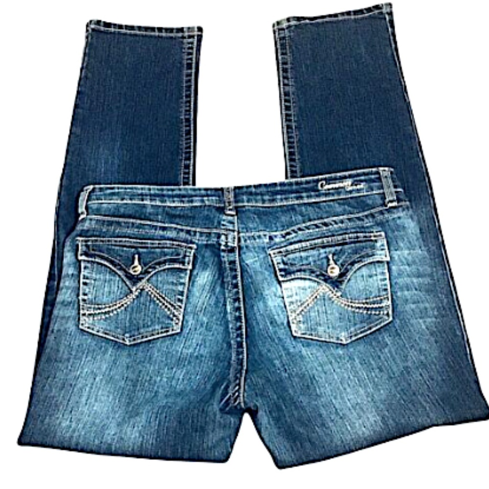Common Genes Women's Jeans Size 12 Straight Leg Distressed Blue Medium Wash